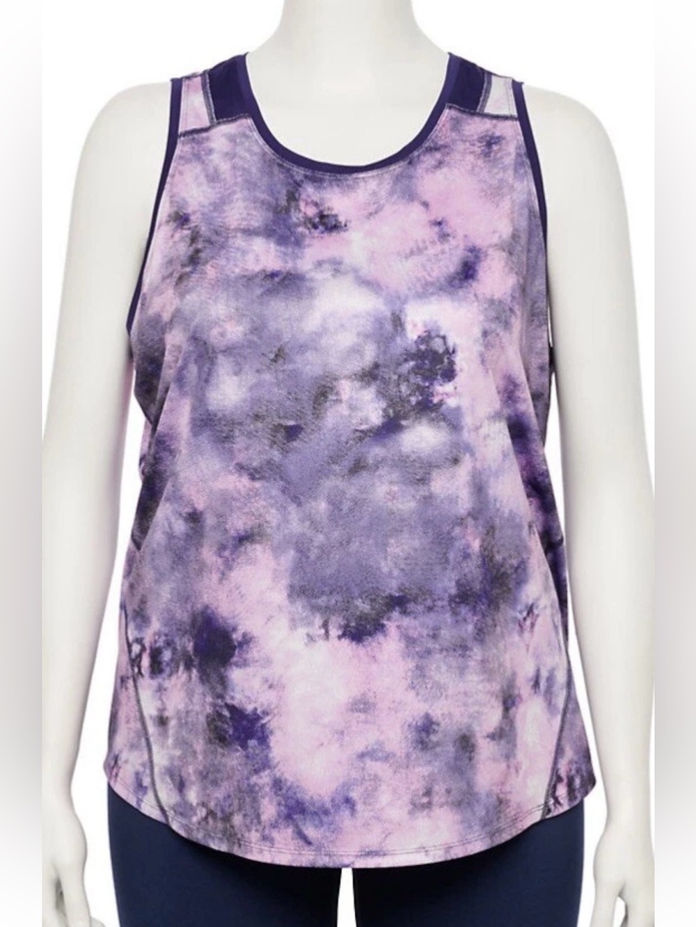 Womens NEW $24 Tek Gear Purple tank top Wicking stretch gym workout